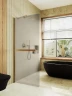 Душевая перегородка Maybah Glass MGD-710-3ш 1090x1950 в широком профиле Золото стекло бронзовое матовое
