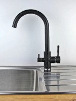 Смеситель для кухни Viko V-5124 Черный мрамор латунь