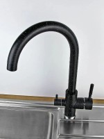 Смеситель для кухни Viko V-5124 Черный мрамор латунь