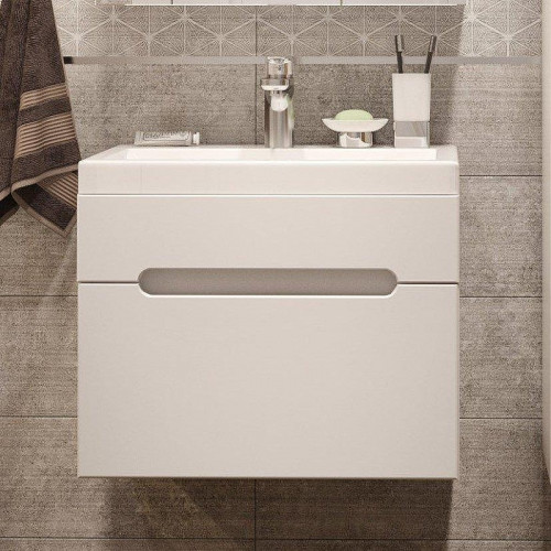 Тумба с раковиной DIWO Коломна 60 подвесная цвет Белый