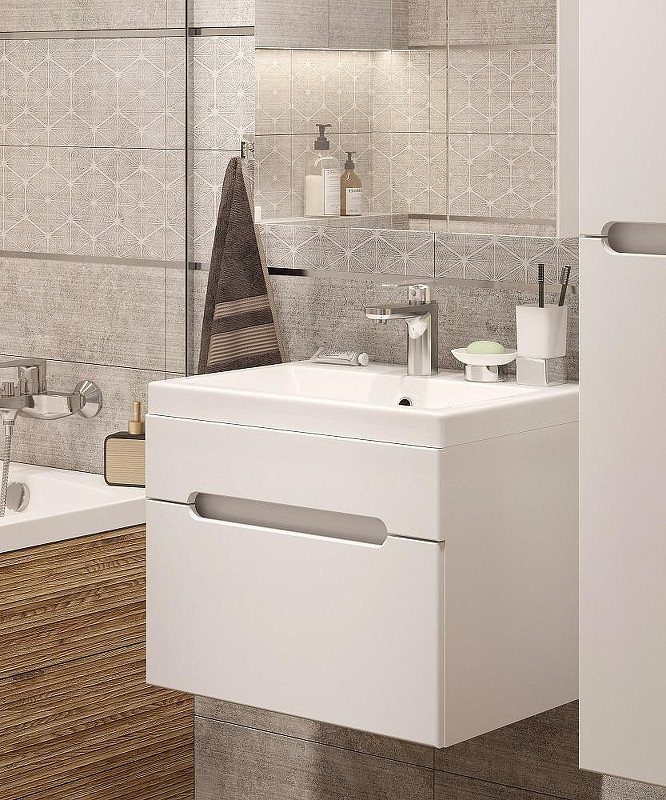 Тумба с раковиной DIWO Коломна 60 подвесная цвет Белый