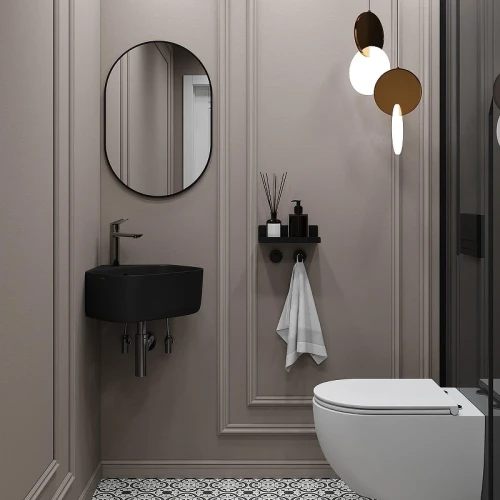 Раковина подвесная Wellsee WC Area 39 30180500S цвет Черный матовый