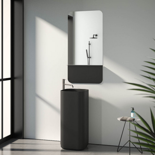 Зеркало Evoform Shadow 120x60 BY 0553 с металлической полочкой - Черный цвет стекло