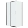 Душевой уголок Grossman Pragma 100x100 L 120.K33.03.1010.21.02 профиль Черный матовый стекло шиншилла