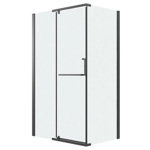 Душевой уголок Grossman Pragma 100x100 L 120.K33.03.1010.21.02 профиль Черный матовый стекло шиншилла