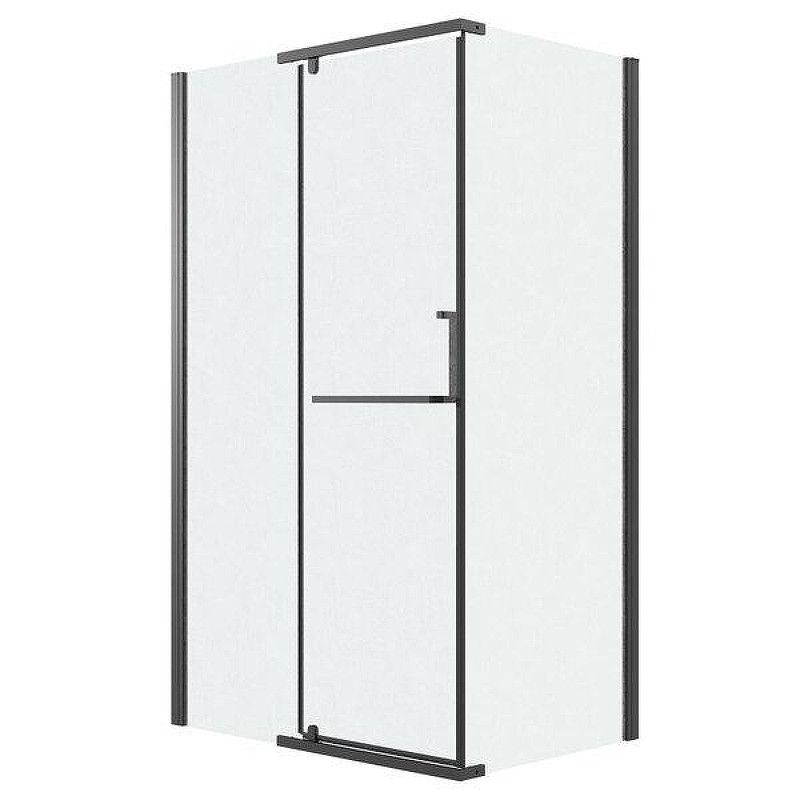 Душевой уголок Grossman Pragma 100x100 L 120.K33.03.1010.21.02 профиль Черный матовый стекло шиншилла
