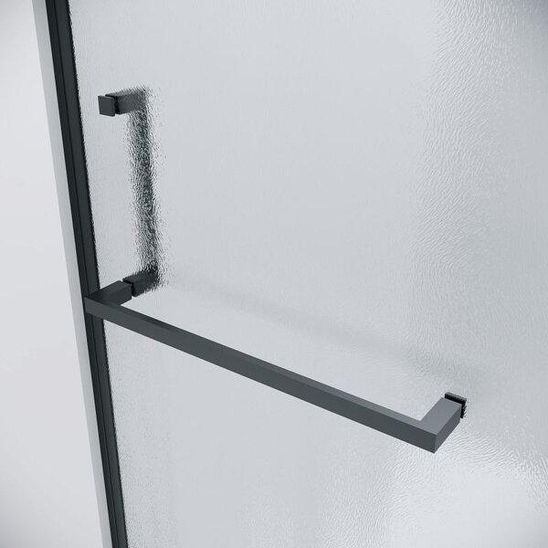 Душевой уголок Grossman Pragma 100x100 L 120.K33.03.1010.21.02 профиль Черный матовый стекло шиншилла