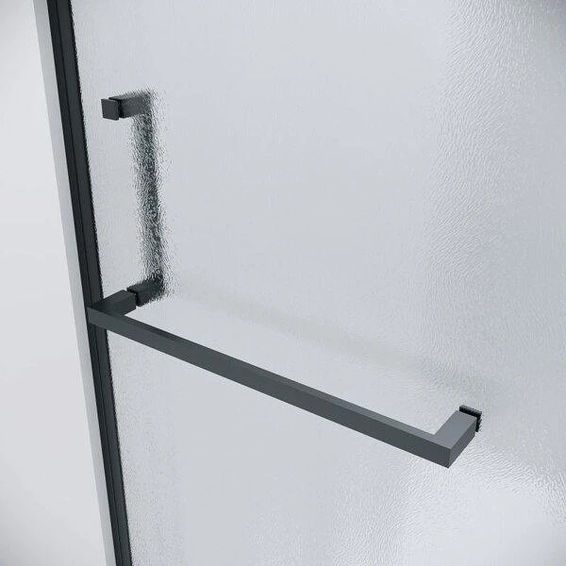 Душевой уголок Grossman Pragma 100x100 L 120.K33.03.1010.21.02 профиль Черный матовый стекло шиншилла