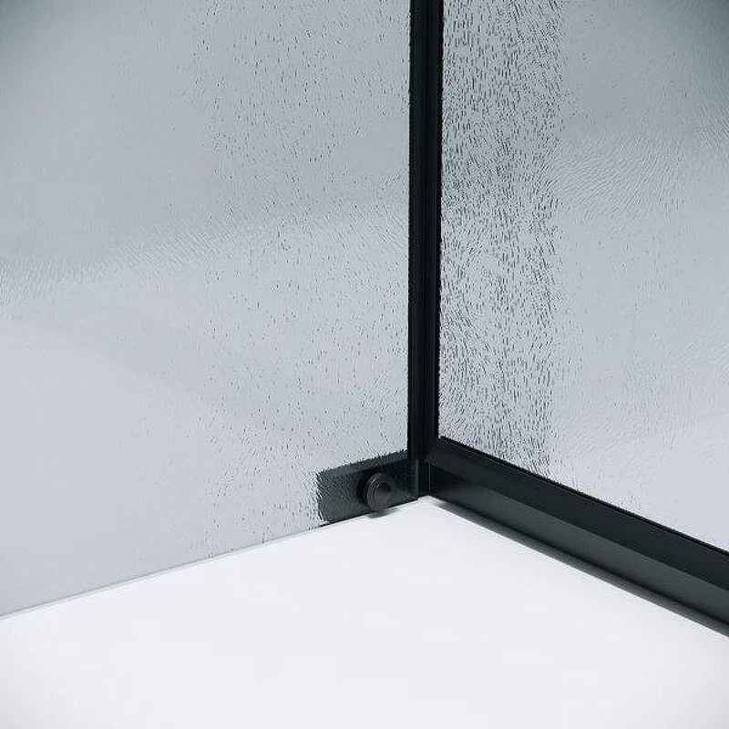Душевой уголок Grossman Pragma 100x100 L 120.K33.03.1010.21.02 профиль Черный матовый стекло шиншилла