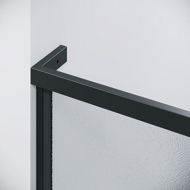 Душевой уголок Grossman Pragma 100x100 L 120.K33.03.1010.21.02 профиль Черный матовый стекло шиншилла