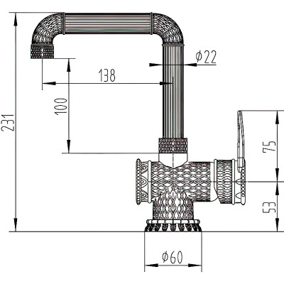 Смеситель для раковины ZorG Antic A 419 U-BR LOFT Бронза латунь