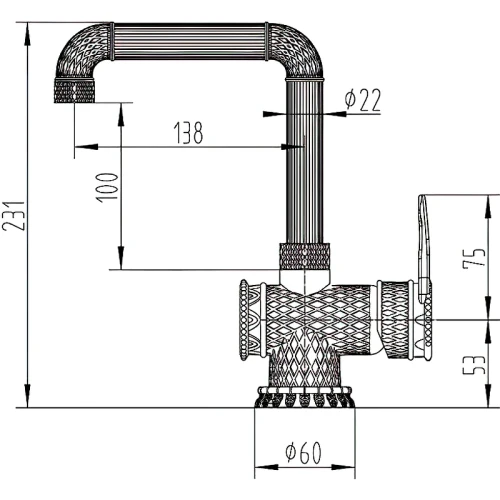 Смеситель для раковины ZorG Antic A 419 U-BR LOFT Бронза латунь