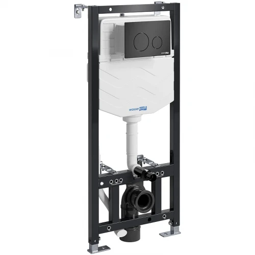 Инсталляция WasserKRAFT Aller 10TLT.010.ME.MB02 для унитаза с Черной матовой клавишей смыва нержавеющая сталь