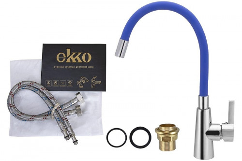 Смеситель для кухни Ekko E4205-E57 цвет Хром Синий
