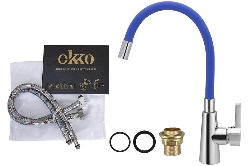 Смеситель для кухни Ekko E4205-E57 цвет Хром Синий