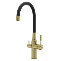 Смеситель для кухни Lemark Expert LM5083LGN-Black цвет Светлое золото Черный