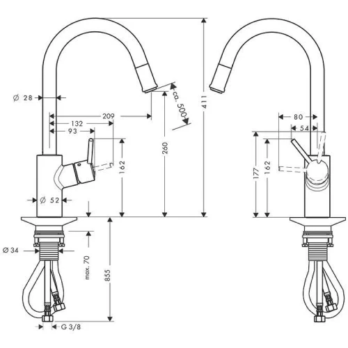 Смеситель для кухни Hansgrohe Talis S2 14872000 цвет Хром