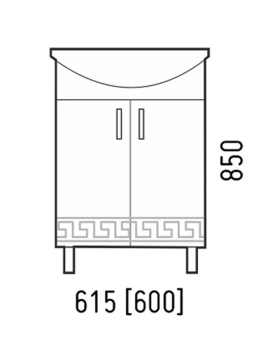 Тумба под раковину Corozo Олимп 60 SD-00000692 Белая МДФ / ЛДСП