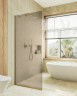 Душевая перегородка Maybah Glass MGD-697-3у 790x1950 в узком профиле Золото стекло бронзовое матовое