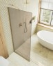 Душевая перегородка Maybah Glass MGD-697-3у 790x1950 в узком профиле Золото стекло бронзовое матовое