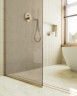 Душевая перегородка Maybah Glass MGD-697-3у 790x1950 в узком профиле Золото стекло бронзовое матовое
