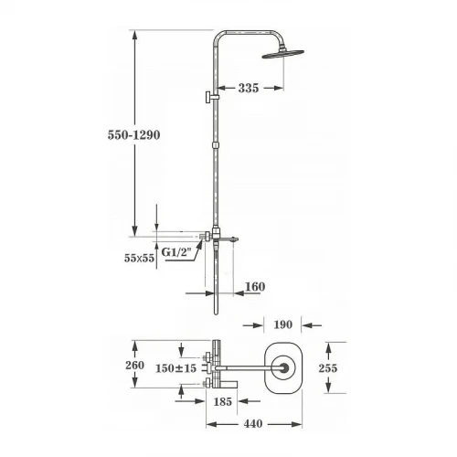 Душевая система Maretti Lorenza LR21RYN842 цвет Хром