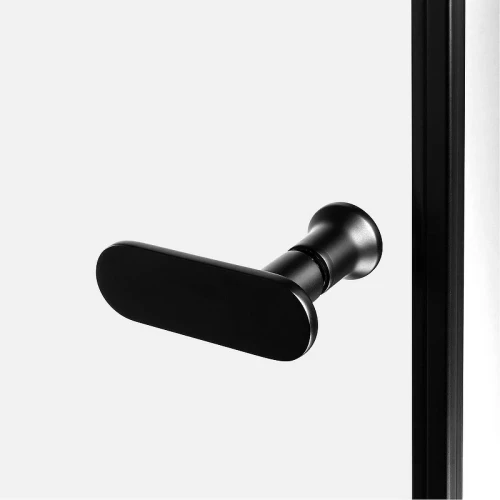 Душевая перегородка New Trendy New Soleo Black 80 K-0779 профиль Черный стекло прозрачное