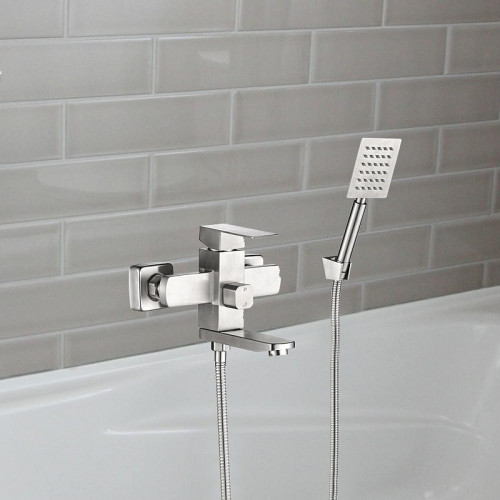 Смеситель для ванны WesnaArt Kubus KUB13-310 цвет Сатин