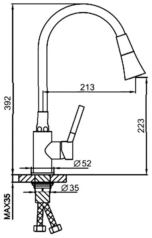 Смеситель для кухни Frap F4044 Хром Черный