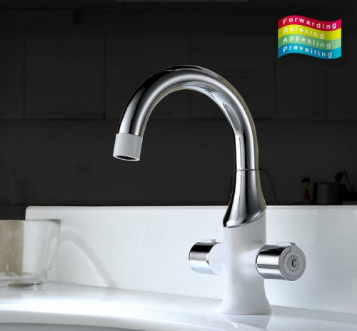 Смеситель для раковины Gappo G49 G1049 Белый Хром латунь