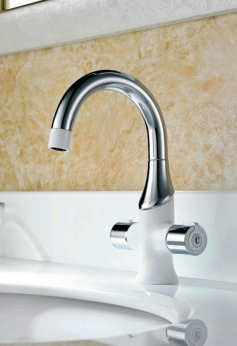 Смеситель для раковины Gappo G49 G1049 Белый Хром латунь