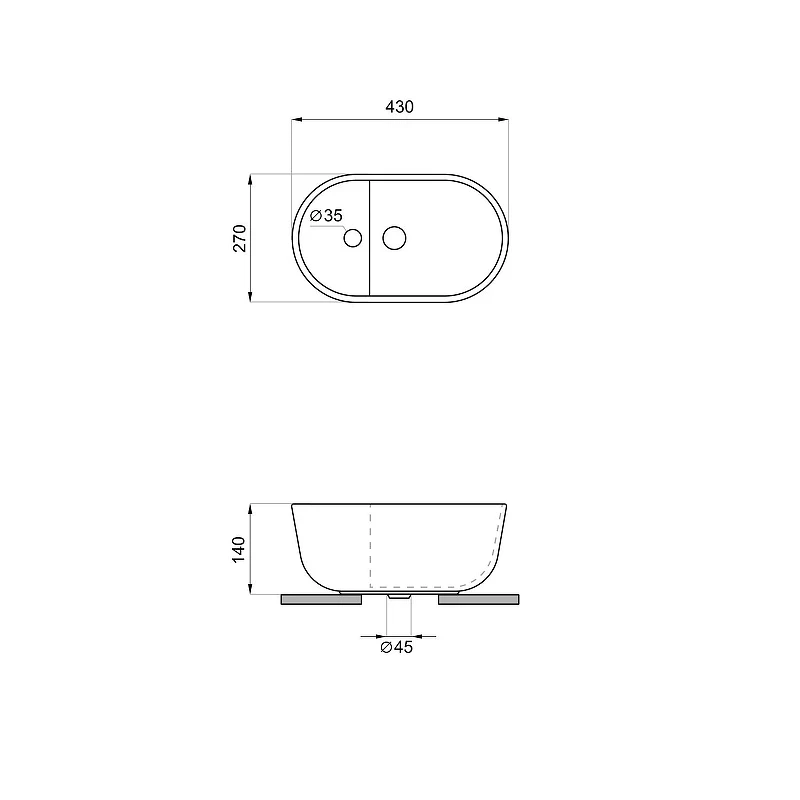 Раковина Wellsee WC Area 43 331801000 цвет Белый глянцевый