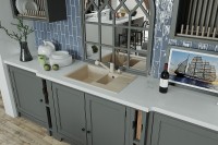 Кухонная мойка Florentina Липси-780К 20.250.D0780.102 Черная искусственный камень (литьевой мрамор) встраиваемый