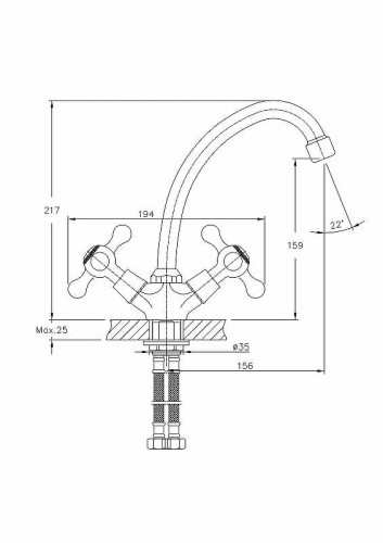 Смеситель для кухни Haiba HB4908 Хром