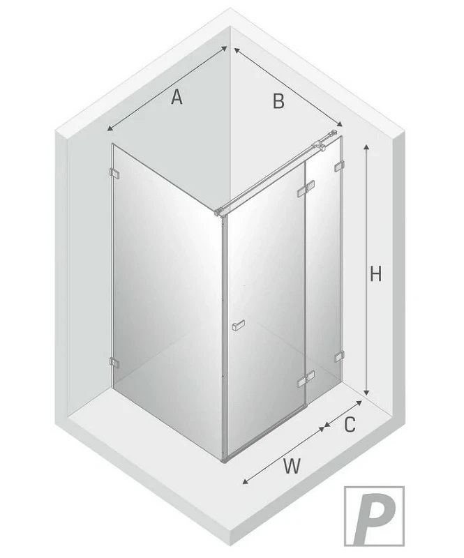 Душевой уголок New Trendy Avexa Black 100x70 R EXK-1585 профиль Черный стекло прозрачное