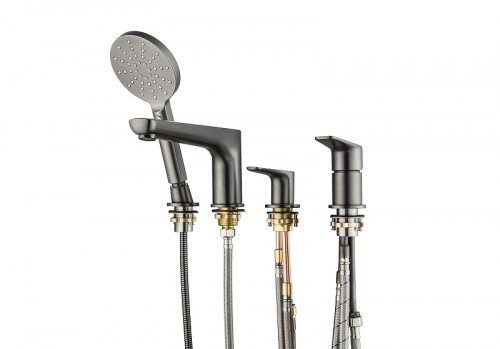 Смеситель на борт ванны Aquatek Бетта AQ1148BGM цвет Оружейная сталь