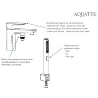 Смеситель на борт ванны Aquatek Вега AQ1044CR Хром латунь