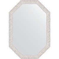 Зеркало Evoform Octagon 48x68 BY 7001 в багетной раме - Чеканка белая 46 мм стекло