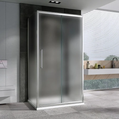 Душевой уголок Abber Schwarzer Diamant 150x85 AG30150MH-S85M-S85M профиль Хром стекло матовое