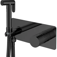 Гигиенический душ со смесителем Boheme Stick 127-BB Черный матовый латунь на стену