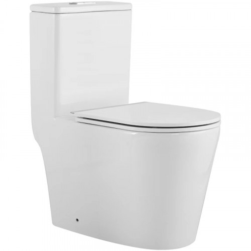 Унитаз моноблок SantiLine SL-5029 Белый с бачком и сиденьем Микролифт фаянс напольный