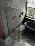 Душевая перегородка Maybah Glass MGD-1459-5у 990х1950 в узком профиле с полотенцедержателем Хром матовый стекло бронзовое