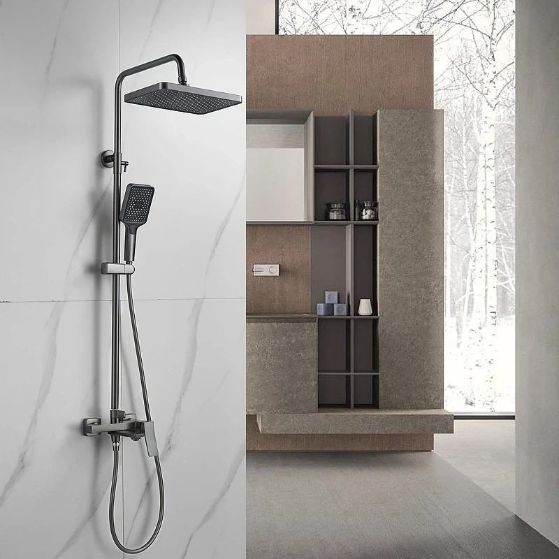Душевая система Shevanik S4436T цвет Оружейная сталь