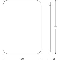 Зеркало Defesto Opti 50x70 DF 2814R с подсветкой 21W-3000К/ИК - выключатель/Теплый белый свет