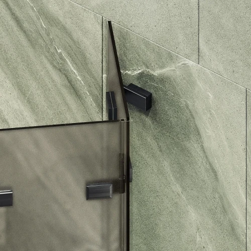 Шторка для ванны Maybah Glass MGV-579-6 750х1400 складная 3 секции Черный стекло бронзовое матовое