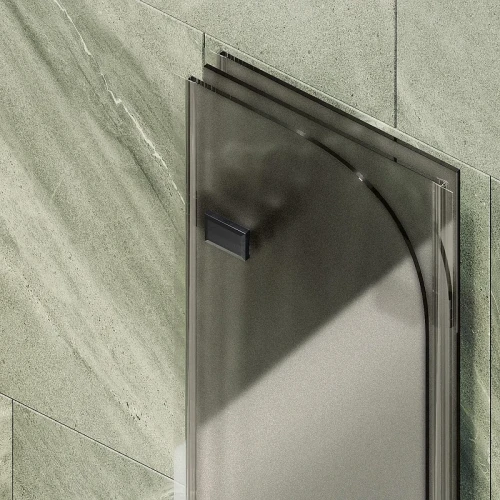 Шторка для ванны Maybah Glass MGV-579-6 750х1400 складная 3 секции Черный стекло бронзовое матовое