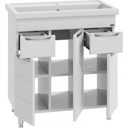 Тумба под раковину СанТа Родос 80 206015 Белая МДФ / ЛДСП