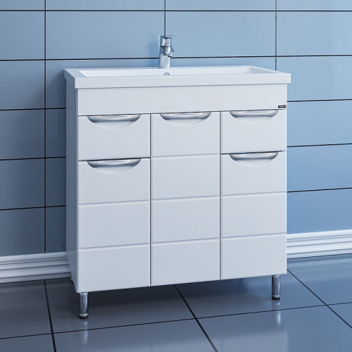 Тумба под раковину СанТа Родос 80 206015 Белая МДФ / ЛДСП