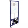 Комплект унитаза AM.PM Spirit FlashClean C701700WH+C707857WH с инсталляцией Koller Pool DUNE1200SL+Neon с сиденьем Микролифт и клавишей смыва Хром фарфор подвесной