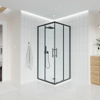 Душевой уголок Veconi Evo 300 B 100х90 E3-B-10090-01-C9 профиль Черный матовый стекло прозрачное